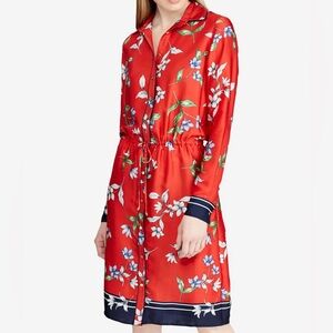 Lauren Ralph Lauren Paza Floral Print Long Sleeves Shirtdress Size 12